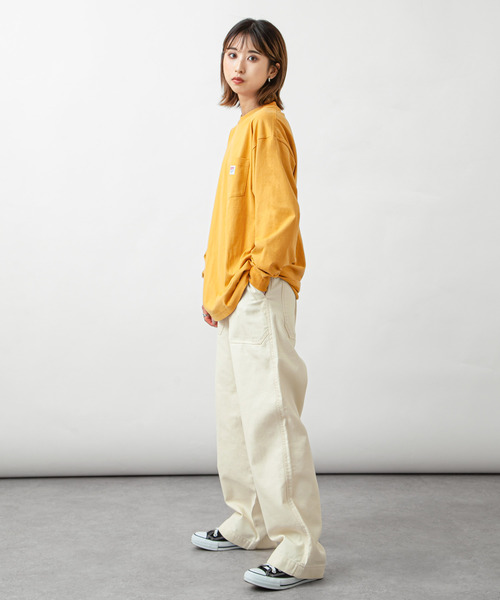 BEN DAVIS（ベンデイビス）の「【別注】【BEN DAVIS】 ピスネーム オーバーサイズ ロングスリーブ Tシャツ / ロンT / 長袖（Tシャツ/カットソー・レディース・グリーン/ブルー/チャコール/オートミール/アクア/グリーン系/イエロー/ホワイト/ブラック・LARGE/MEDIUM/X-LARGE/SMALL）」の10枚目の写真