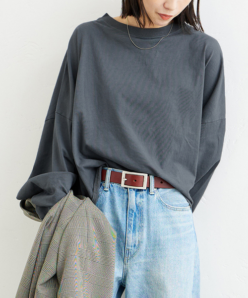 ALORE(アローレ)の「《追加》別注【ALORE/アローレ】ボタニカルダイロングTシャツ(Tシャツ/カットソー・レディース・ホワイト系その他/グレー/ライトブルー/ブラウン・FREE)」の3枚目の写真