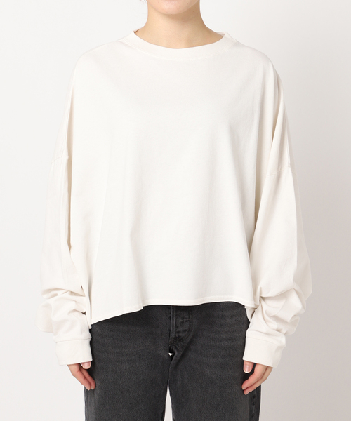 ALORE(アローレ)の「《追加》別注【ALORE/アローレ】ボタニカルダイロングTシャツ(Tシャツ/カットソー・レディース・ホワイト系その他/グレー/ライトブルー/ブラウン・FREE)」の5枚目の写真