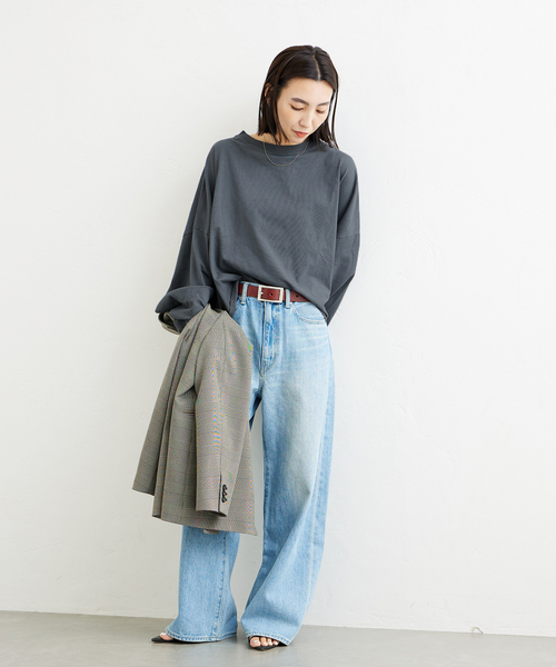 ALORE(アローレ)の「《追加》別注【ALORE/アローレ】ボタニカルダイロングTシャツ(Tシャツ/カットソー・レディース・ホワイト系その他/グレー/ライトブルー/ブラウン・FREE)」の22枚目の写真