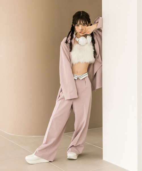 OLIVE des OLIVE（オリーブデオリーブ）の「ふわふわビスチェ　1032040080（その他トップス・レディース・ライトグレー/ピンク/オフホワイト・FREE）」の5枚目の写真