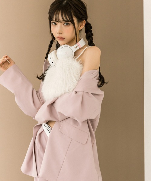 OLIVE des OLIVE（オリーブデオリーブ）の「ふわふわビスチェ　1032040080（その他トップス・レディース・ライトグレー/ピンク/オフホワイト・FREE）」の6枚目の写真