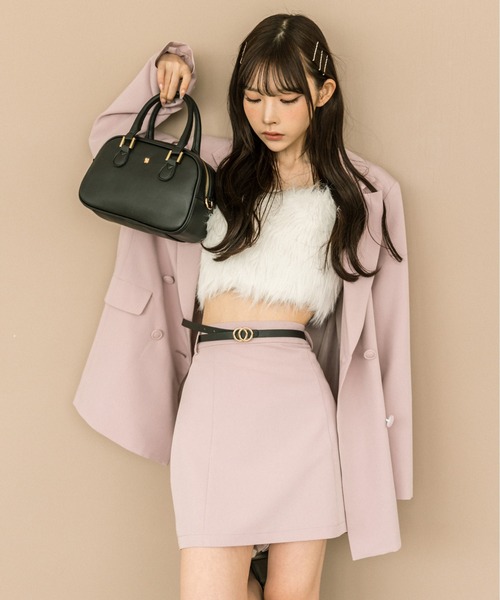 OLIVE des OLIVE（オリーブデオリーブ）の「ふわふわビスチェ　1032040080（その他トップス・レディース・ライトグレー/ピンク/オフホワイト・FREE）」の8枚目の写真