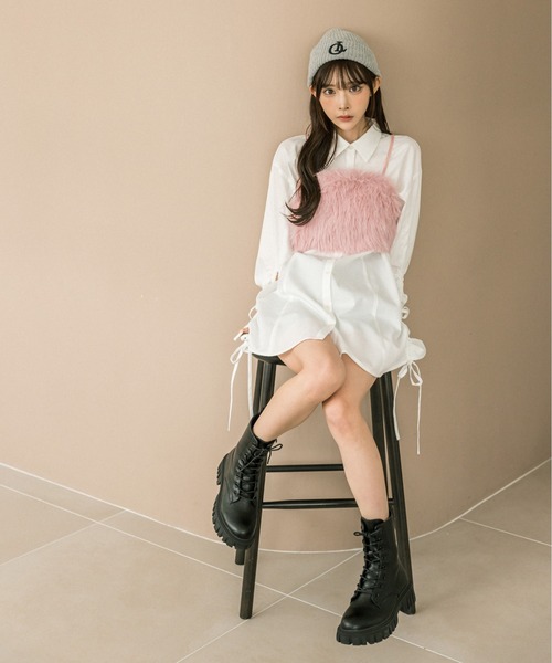 OLIVE des OLIVE（オリーブデオリーブ）の「ふわふわビスチェ　1032040080（その他トップス・レディース・ライトグレー/ピンク/オフホワイト・FREE）」の9枚目の写真