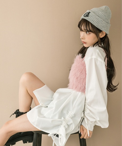 メゾンドルチェ　フィオーレトップス　ホワイト　アイボリー　美品 OLIVE des OLIVE（オリーブデオリーブ）の「ふわふわビスチェ