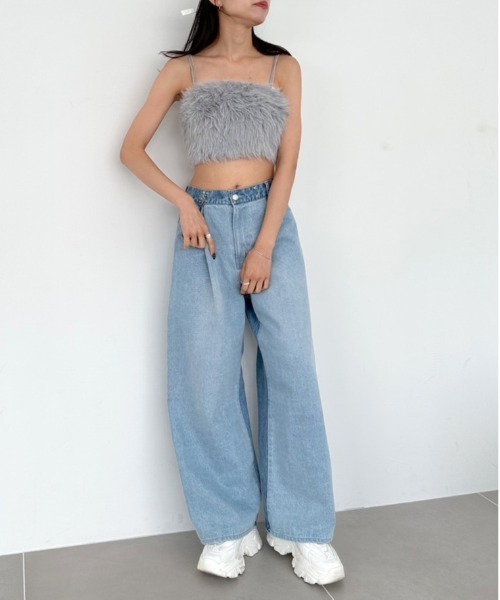 OLIVE des OLIVE（オリーブデオリーブ）の「ふわふわビスチェ　1032040080（その他トップス・レディース・ライトグレー/ピンク/オフホワイト・FREE）」の15枚目の写真