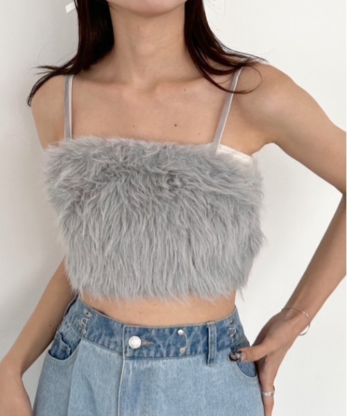 OLIVE des OLIVE（オリーブデオリーブ）の「ふわふわビスチェ　1032040080（その他トップス・レディース・ライトグレー/ピンク/オフホワイト・FREE）」の18枚目の写真