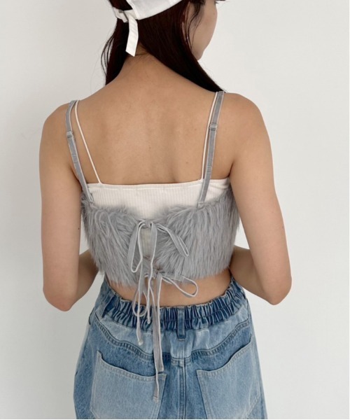 OLIVE des OLIVE（オリーブデオリーブ）の「ふわふわビスチェ　1032040080（その他トップス・レディース・ライトグレー/ピンク/オフホワイト・FREE）」の19枚目の写真