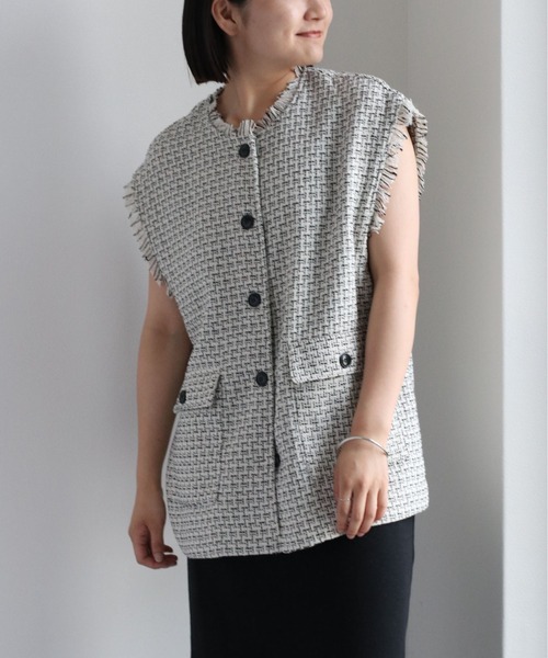 cepo（セポ）の「ツイードフリンジオーバーベスト（ベスト