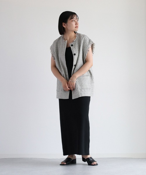 cepo（セポ）の「ツイードフリンジオーバーベスト（ベスト