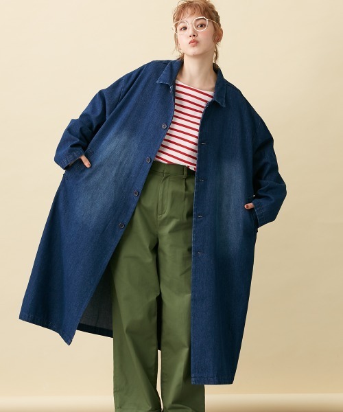 Le temps riche（ルタンリッシュ）の「デニムオーバーコート ＜Le temps riche＞（デニムジャケット・レディース・ネイビー・M/L）」の2枚目の写真