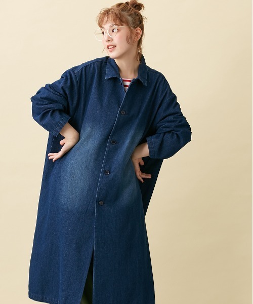 Le temps riche（ルタンリッシュ）の「デニムオーバーコート ＜Le temps riche＞（デニムジャケット・レディース・ネイビー・M/L）」の5枚目の写真