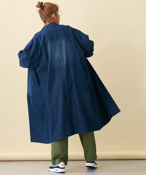 Le temps riche（ルタンリッシュ）の「デニムオーバーコート ＜Le temps riche＞（デニムジャケット・レディース・ネイビー・M/L）」の6枚目の写真