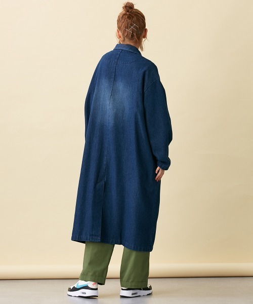 Le temps riche（ルタンリッシュ）の「デニムオーバーコート ＜Le temps riche＞（デニムジャケット・レディース・ネイビー・M/L）」の9枚目の写真
