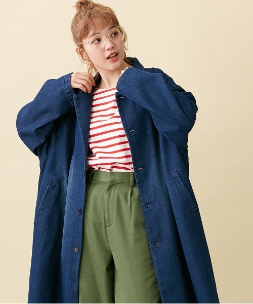 Le temps riche（ルタンリッシュ）の「デニムオーバーコート ＜Le temps riche＞（デニムジャケット・レディース・ネイビー・M/L）」の18枚目の写真