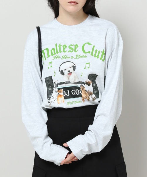 WaiKei(ワイケイ)の「【UNISEX】Wai Kei / ワイケイ /YK studios MalteseDJ T/ マルチーズ / 長袖Tシャツ 2976701(Tシャツ/カットソー・レディース・ライトグレー/ブラック/ネイビー・MEDIUM/LARGE)」の2枚目の写真