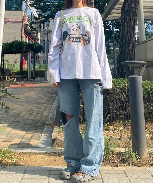 WaiKei(ワイケイ)の「【UNISEX】Wai Kei / ワイケイ /YK studios MalteseDJ T/ マルチーズ / 長袖Tシャツ 2976701(Tシャツ/カットソー・レディース・ライトグレー/ブラック/ネイビー・MEDIUM/LARGE)」の10枚目の写真