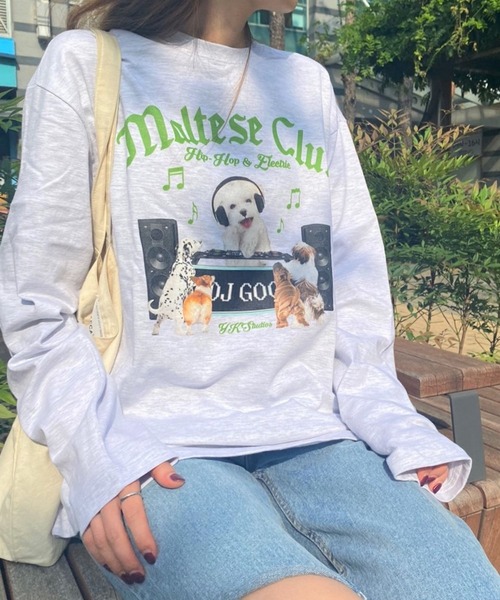 WaiKei(ワイケイ)の「【UNISEX】Wai Kei / ワイケイ /YK studios MalteseDJ T/ マルチーズ / 長袖Tシャツ 2976701(Tシャツ/カットソー・レディース・ライトグレー/ブラック/ネイビー・MEDIUM/LARGE)」の12枚目の写真