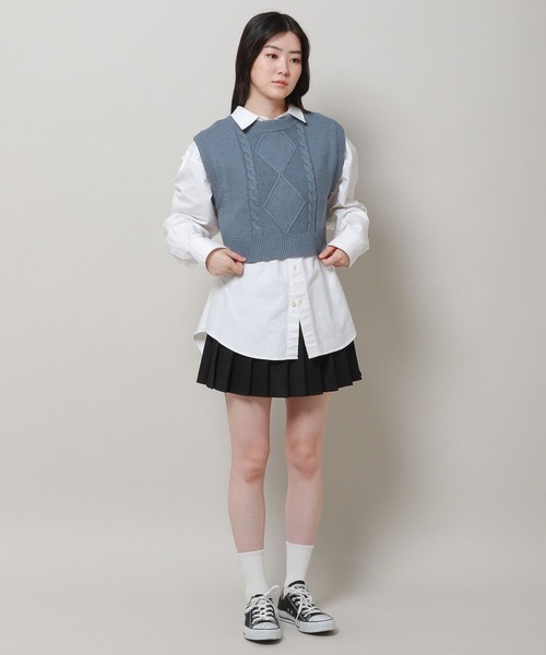 3.3 Field Trip （3.3フィールドトリップ）の「3.3 Field Trip／ミニケーブルベスト 2975032（ベスト・レディース・ブルー/アイボリー/グレー・FREE）」の17枚目の写真