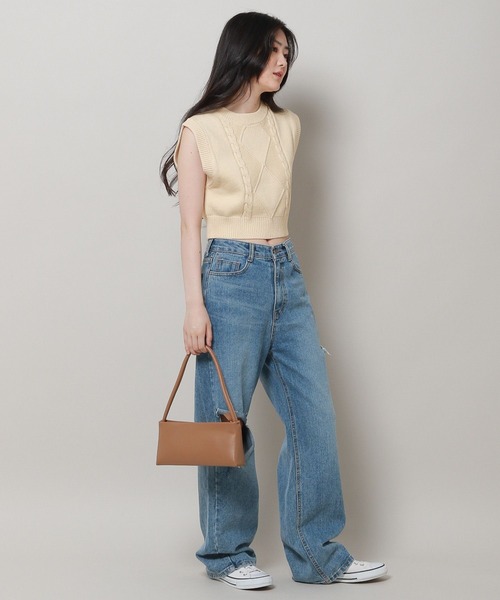 3.3 Field Trip （3.3フィールドトリップ）の「3.3 Field Trip／ミニケーブルベスト 2975032（ベスト・レディース・ブルー/アイボリー/グレー・FREE）」の21枚目の写真