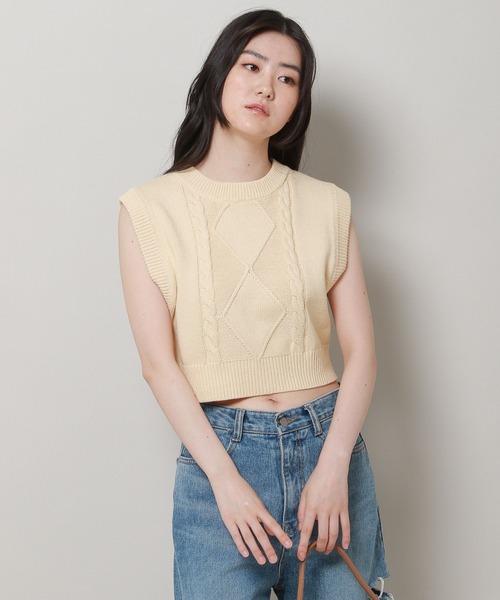 3.3 Field Trip （3.3フィールドトリップ）の「3.3 Field Trip／ミニケーブルベスト 2975032（ベスト・レディース・ブルー/アイボリー/グレー・FREE）」の15枚目の写真