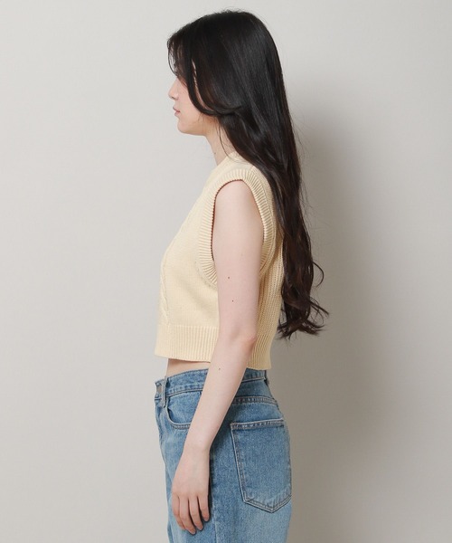 3.3 Field Trip （3.3フィールドトリップ）の「3.3 Field Trip／ミニケーブルベスト 2975032（ベスト・レディース・ブルー/アイボリー/グレー・FREE）」の6枚目の写真