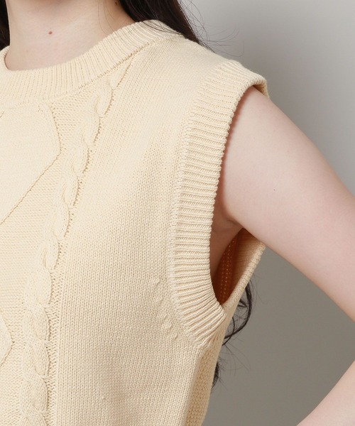 3.3 Field Trip （3.3フィールドトリップ）の「3.3 Field Trip／ミニケーブルベスト 2975032（ベスト・レディース・ブルー/アイボリー/グレー・FREE）」の22枚目の写真