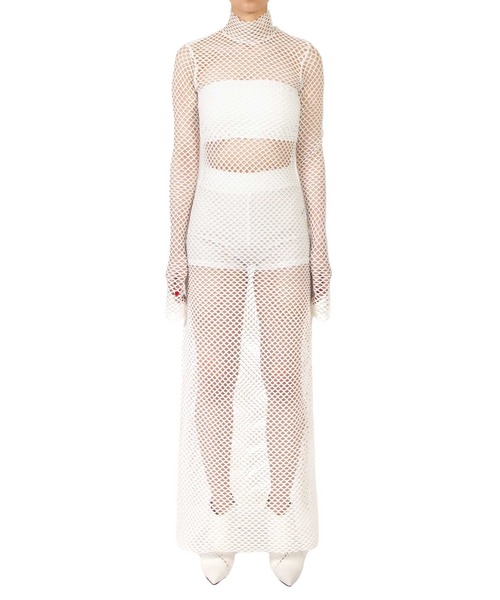 JOHN LAWRENCE SULLIVAN（ジョンローレンスサリバン）の「FISH NET DRESS（Tシャツ/カットソー・レディース・ブラック/ホワイト/ベージュ・ONE SIZE）」の3枚目の写真