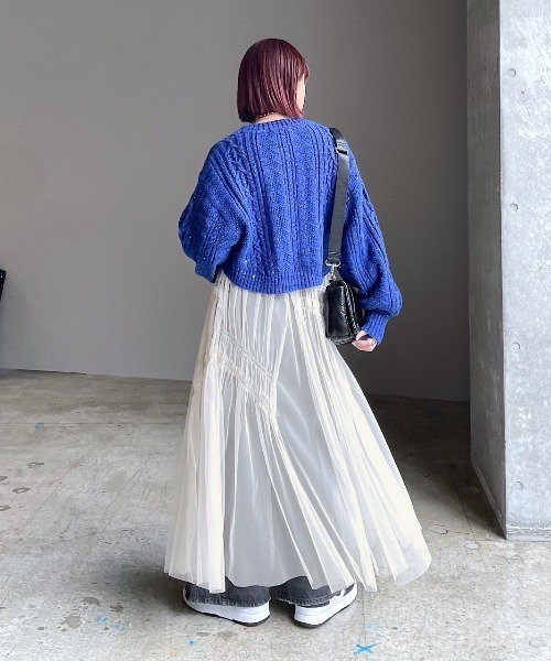 PAGEBOY(ページボーイ)の「チュールシャーリングスカート(スカート・レディース・ホワイト系その他/ブラック系その他/グレー系その他・FREE)」の9枚目の写真