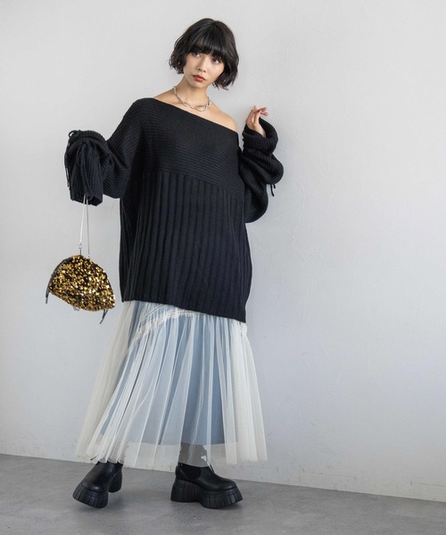 PAGEBOY(ページボーイ)の「チュールシャーリングスカート(スカート・レディース・ホワイト系その他/ブラック系その他/グレー系その他・FREE)」の14枚目の写真