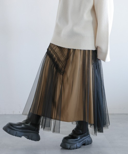 PAGEBOY(ページボーイ)の「チュールシャーリングスカート(スカート・レディース・ホワイト系その他/ブラック系その他/グレー系その他・FREE)」の20枚目の写真