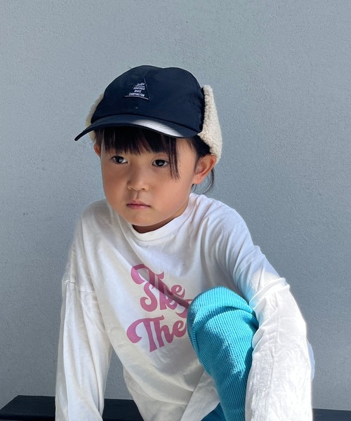 GRIN BUDDY(グリンバディ)の「【GRIN BUDDY / グリンバディ】【キッズ】2wayボア耳付きキャップ / Hike Boa Ear Cap(キャップ・キッズ・ブラック/キャメル/ベージュ・56/52/54)」の2枚目の写真