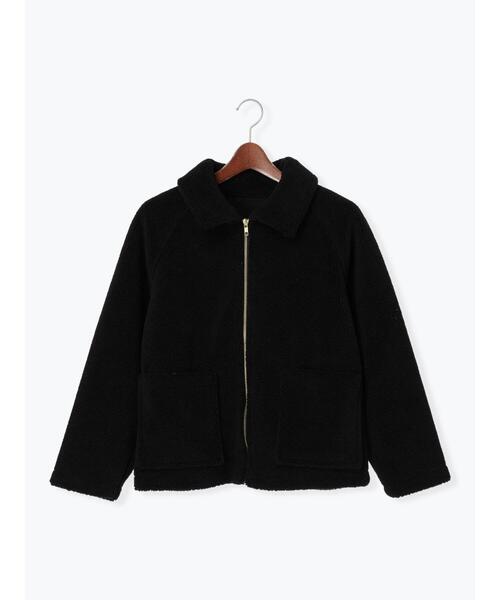 Te chichi TERRASSE(テチチテラス)の「ボアジャケット(ノーカラージャケット・レディース・ブラック/オフホワイト/ベージュ・F)」の22枚目の写真