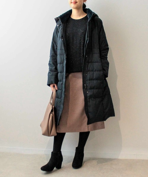 fleur by mint breeze(フルールバイミントブリーズ)の「【L~5L 大きいサイズ】千鳥柄 Aラインスカート ひざ下丈(スカート・レディース・オレンジ/ブラウン・L/LL/3L/4L/5L)」の13枚目の写真