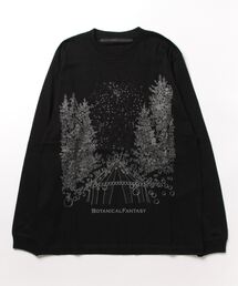 「BOTANICAL FANTASY」線画プリント ロングスリーブTシャツ