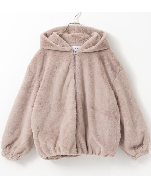 セール】NAVY ふわふわ フェイクファー ジャケット（その他