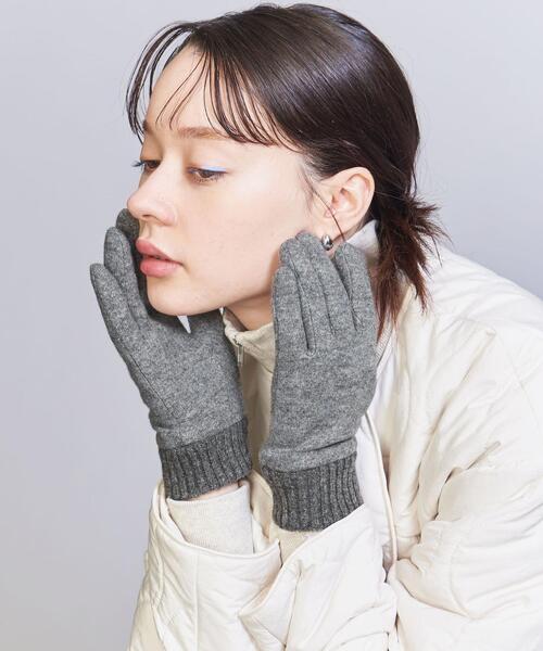 BEAUTY&YOUTH UNITED ARROWS（ビューティーアンドユースユナイテッドアローズ）の「ジャージー リブ グローブ  -スマートフォン対応-（手袋・レディース・ブラック/ベージュ/グレー・FREE）」の6枚目の写真