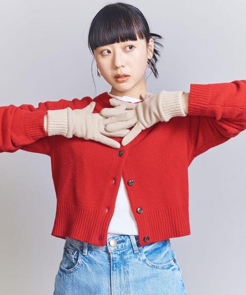 BEAUTY&YOUTH UNITED ARROWS（ビューティーアンドユースユナイテッドアローズ）の「ジャージー リブ グローブ  -スマートフォン対応-（手袋・レディース・ブラック/ベージュ/グレー・FREE）」の8枚目の写真