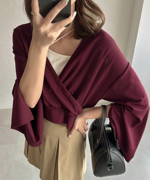 apres jour clair（アプレジュールクレア）の「【apres jour clair】2WAYカシュクールスウェット【ZOZOTOWN限定アイテム】（スウェット・レディース・グレー/ブラック/ボルドー・X-LARGE/フリー）」の8枚目の写真