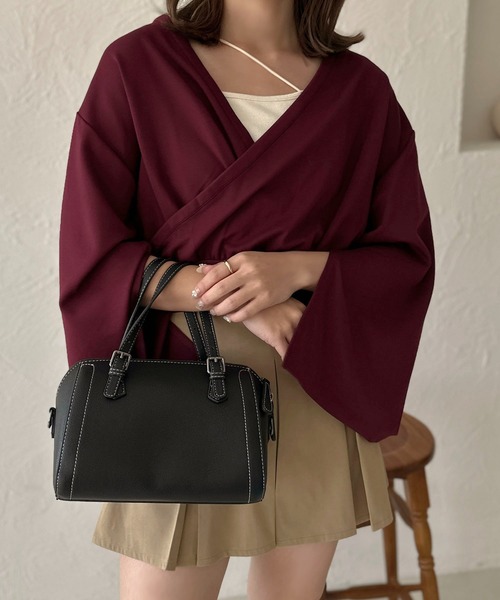 apres jour clair（アプレジュールクレア）の「【apres jour clair】2WAYカシュクールスウェット【ZOZOTOWN限定アイテム】（スウェット・レディース・グレー/ブラック/ボルドー・X-LARGE/フリー）」の9枚目の写真