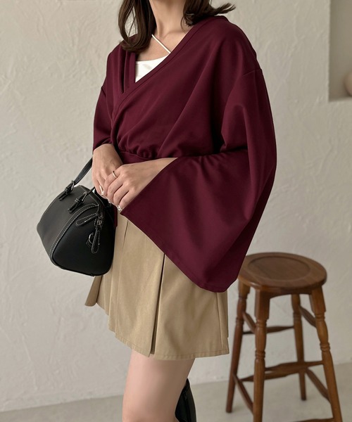 apres jour clair（アプレジュールクレア）の「【apres jour clair】2WAYカシュクールスウェット【ZOZOTOWN限定アイテム】（スウェット・レディース・グレー/ブラック/ボルドー・X-LARGE/フリー）」の10枚目の写真
