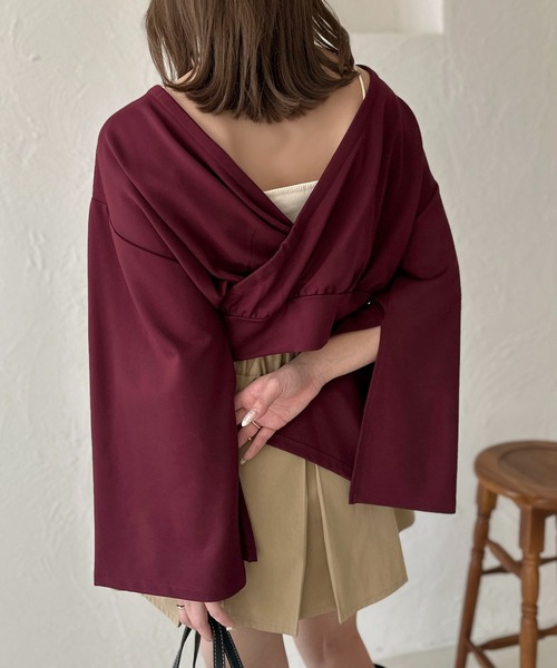 apres jour clair（アプレジュールクレア）の「【apres jour clair】2WAYカシュクールスウェット【ZOZOTOWN限定アイテム】（スウェット・レディース・グレー/ブラック/ボルドー・X-LARGE/フリー）」の16枚目の写真