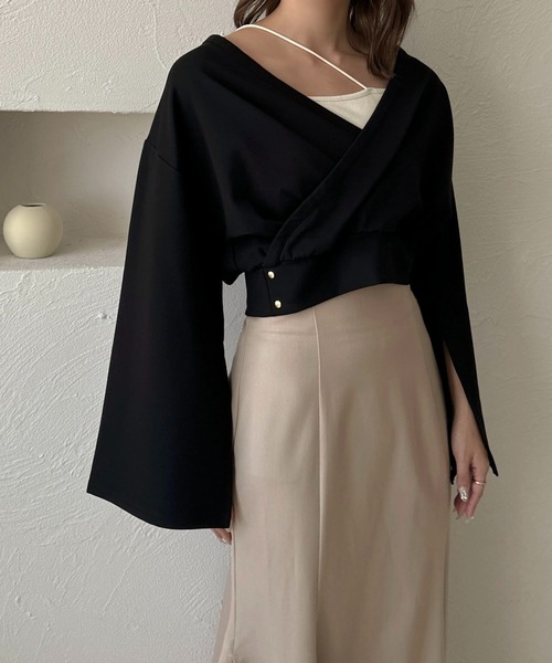 apres jour clair（アプレジュールクレア）の「【apres jour clair】2WAYカシュクールスウェット【ZOZOTOWN限定アイテム】（スウェット・レディース・グレー/ブラック/ボルドー・X-LARGE/フリー）」の18枚目の写真