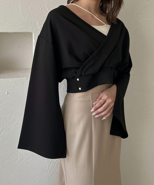 apres jour clair（アプレジュールクレア）の「【apres jour clair】2WAYカシュクールスウェット【ZOZOTOWN限定アイテム】（スウェット・レディース・グレー/ブラック/ボルドー・X-LARGE/フリー）」の19枚目の写真