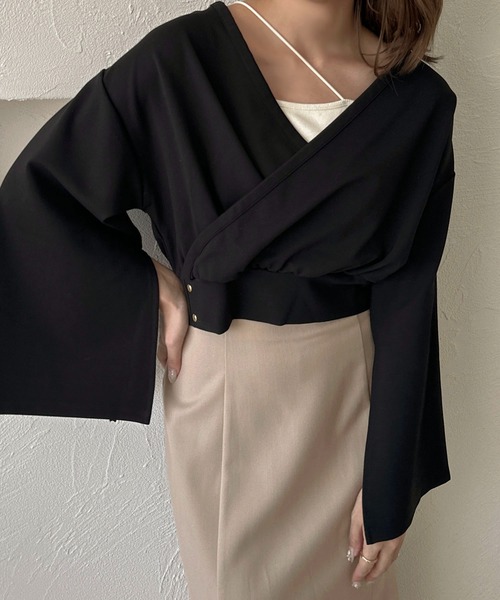apres jour clair（アプレジュールクレア）の「【apres jour clair】2WAYカシュクールスウェット【ZOZOTOWN限定アイテム】（スウェット・レディース・グレー/ブラック/ボルドー・X-LARGE/フリー）」の4枚目の写真