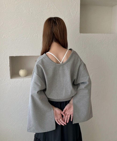 apres jour clair（アプレジュールクレア）の「【apres jour clair】2WAYカシュクールスウェット【ZOZOTOWN限定アイテム】（スウェット・レディース・グレー/ブラック/ボルドー・X-LARGE/フリー）」の6枚目の写真