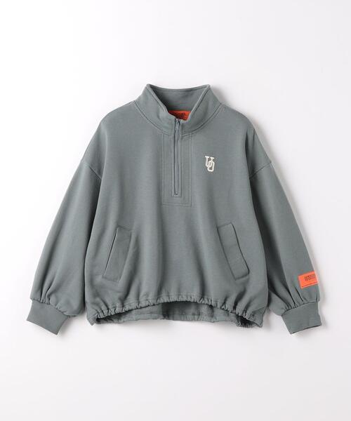 UNIVERSAL OVERALL（ユニバーサルオーバーオール）の「【別注】＜UNIVERSAL OVERALL＞TJ アノラック プルオーバー 100cm-130cm（スウェット・キッズ・ライトグレー/ダークグリーン・XS(100-110cm)/S(120-130cm)）」の2枚目の写真