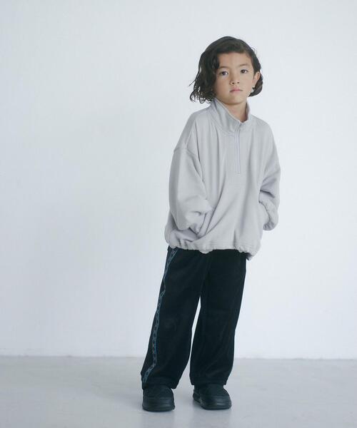 UNIVERSAL OVERALL（ユニバーサルオーバーオール）の「【別注】＜UNIVERSAL OVERALL＞TJ アノラック プルオーバー 100cm-130cm（スウェット・キッズ・ライトグレー/ダークグリーン・XS(100-110cm)/S(120-130cm)）」の9枚目の写真