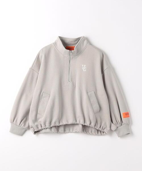 UNIVERSAL OVERALL（ユニバーサルオーバーオール）の「【別注】＜UNIVERSAL OVERALL＞TJ アノラック プルオーバー 100cm-130cm（スウェット・キッズ・ライトグレー/ダークグリーン・XS(100-110cm)/S(120-130cm)）」の12枚目の写真