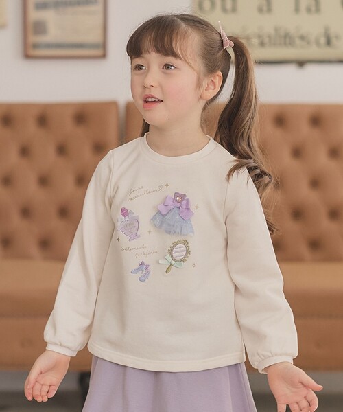 ANY(エニィ)の「【らくっトレーナー】裏毛 プリンセスデザイン トレーナー(スウェット・キッズ・ピンク系/アイボリー系/ライラック系・100/130/120/90/110)」の1枚目の写真